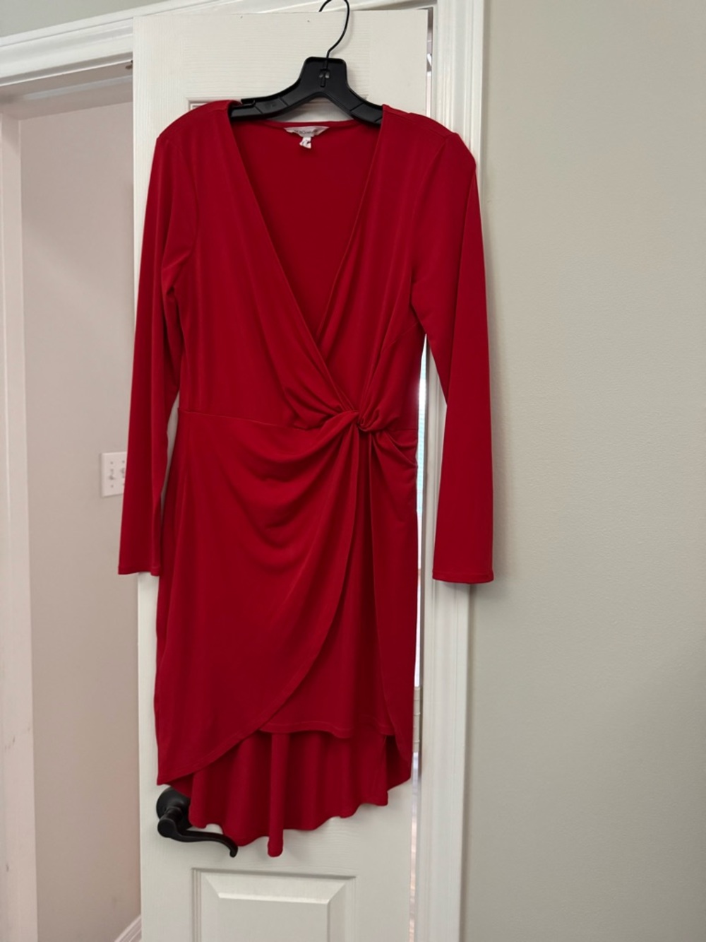 BCBGeneration Scarlet Knot-Front High-Low Wrap Dress